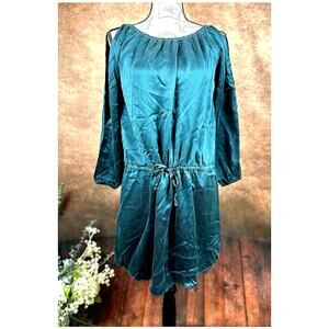 Chaser Silk Charmeuse Mini Dress - Evergreen - size M